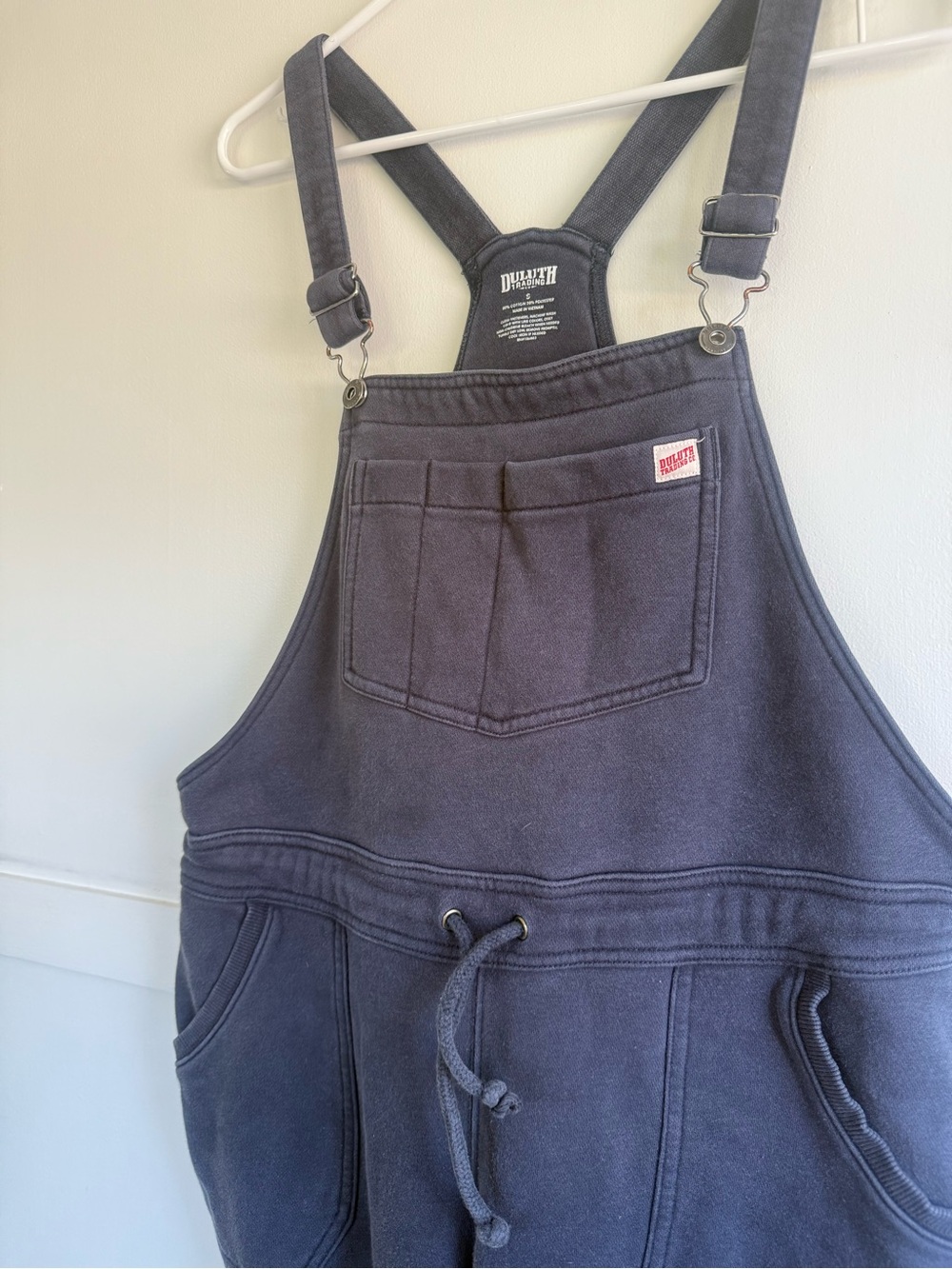 Duluth Trading Souped Up Sweat Jogger Cotton Overalls Black Sz Small Drawstring - Picture 7 of 10